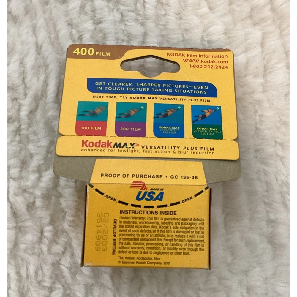 Kodak Plus-X Pan 125 B/W Prints & Max 400 Film Rolls Expired 1997 & 2003